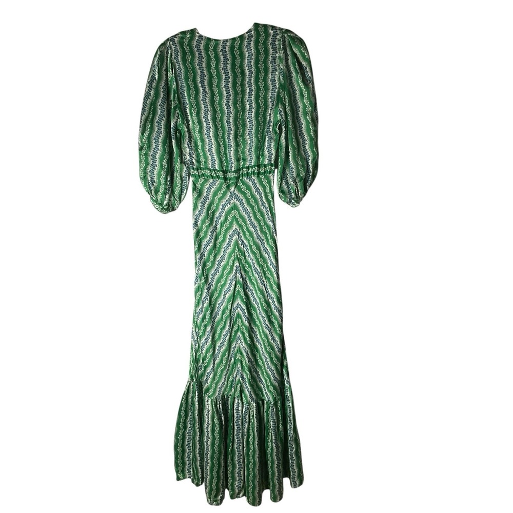 Sandro Agnetta Dress Maxi Satin Keyhole Floral - Picture 6 of 10